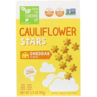 From The Ground Up, Cauliflower Stars, Baked Snack Crackers, Cheddar, 3.5 oz (99 g) (Discontinued Item)