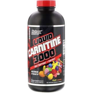 Nutrex Research, リキッドカルニチン3000、フルーツキャンディー、16 fl oz (480 ml)