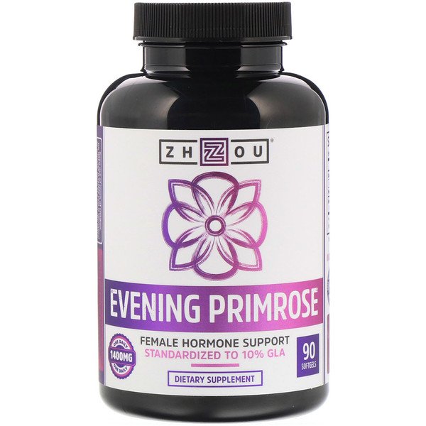 Zhou Nutrition, Evening Primrose, Female Hormone Support, 1,400 mg, 90 Softgels