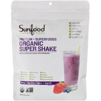Sunfood, Protein + Superfoods, Organic Super Shake, Berry, 8 oz (227 g)
