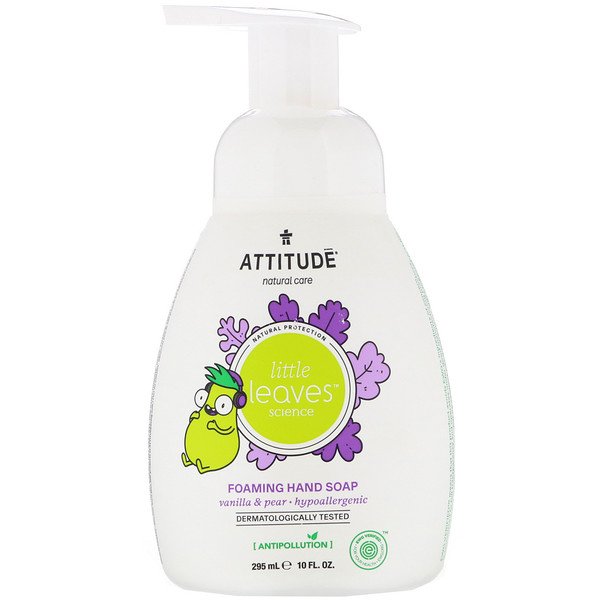 ATTITUDE, Little Leaves Science、フォーミングハンドソープ、バニラ&梨、295ml