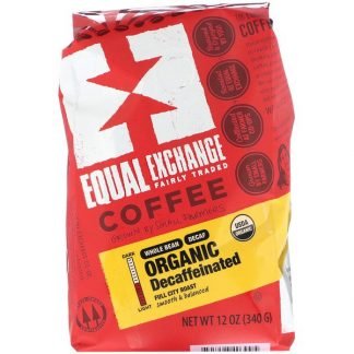 Equal Exchange, オーガニック、コーヒー、カフェインレス、フルシティロースト、全豆、340g（12オンス）