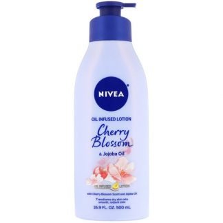 Nivea, オイルインフューズドローション、チェリーブロッサム＆ホホバオイル、500ml（16.9液量オンス）