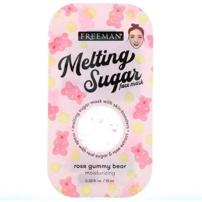 Freeman Beauty, メルティングシュガーフェイスマスク、保湿、ローズグミベア、0.33 fl oz (10 ml)