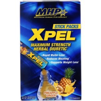 MHP, Xpel、マックス強度利尿ハーブ、パイナップルジンジャー、20袋入り、8g