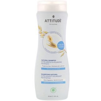 ATTITUDE, 天然シャンプー、エキストラジェントル＆ボリューム感アップ、無香料、473ml