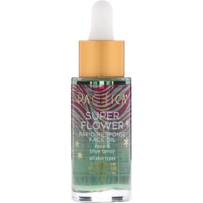 Pacifica, スーパーフラワー、ラピッドレスポンスフェイスオイル、29ml