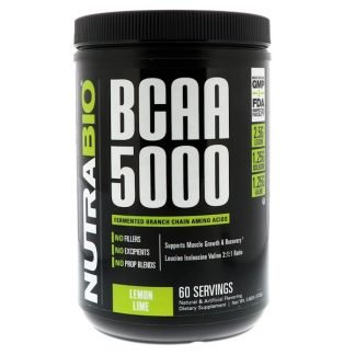 NutraBio Labs, BCAA 5000、レモンライム、0.82 lb (372 g)