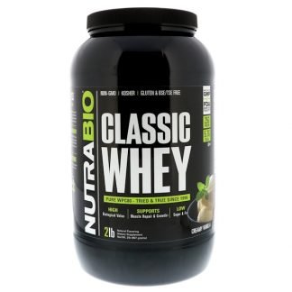NutraBio Labs, クラシックホエイプロテイン、クリーミーバニラ、2ポンド (907 g)