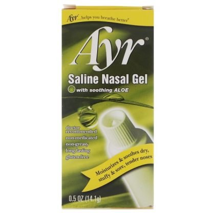 AYR, 食塩水点鼻ジェル、スージングアロエ入、0.5 oz (14.1 g)