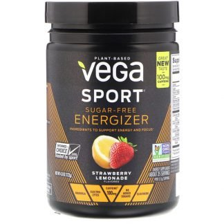 Vega, スポート、シュガーフリー エナジャイザー、ストロベリー レモネード、4.3 oz (122 g)