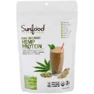 Sunfood, Raw Organic Hemp Protein, 8 oz (227 g)