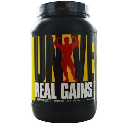 Universal Nutrition, リアルゲインズ、ウェイトゲイナー（体重増加サプリ）、チョコレートアイスクリーム、3.8ポンド（1.73 kg）