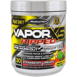 Muscletech, パフォーマンスシリーズ、VaporX5 Ripped、ストロベリーライムエード、6.50オンス (184 g)