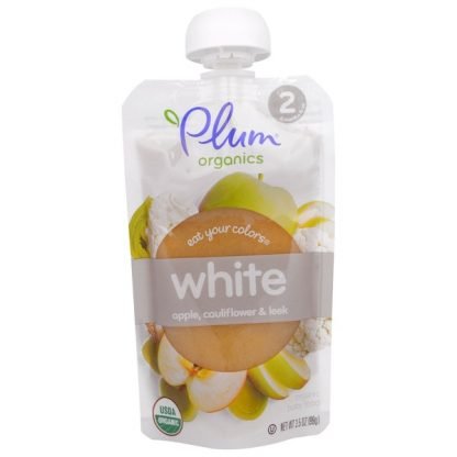 Plum Organics, イート・ユア・カラー、白：りんご、カリフラワー、西洋ネギ、99g (Discontinued Item)