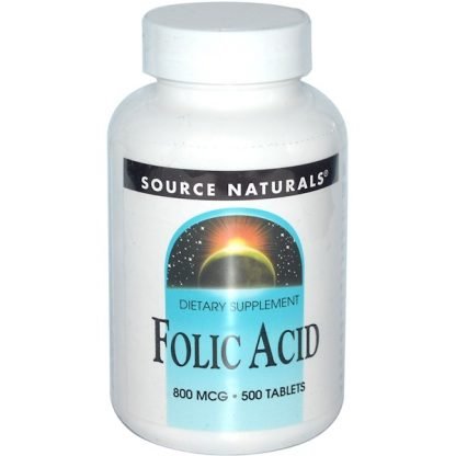Source Naturals, 葉酸、800 mcg, 500錠