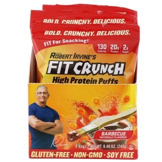 FITCRUNCH, High Protein Puffs, Barbecue, 8 Bags, 1.05 oz (30 g) Each (Discontinued Item)