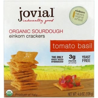 Jovial, オーガニック・サワードゥ・アインコーンクラッカー、トマトバジル、 4.5 oz (128 g)
