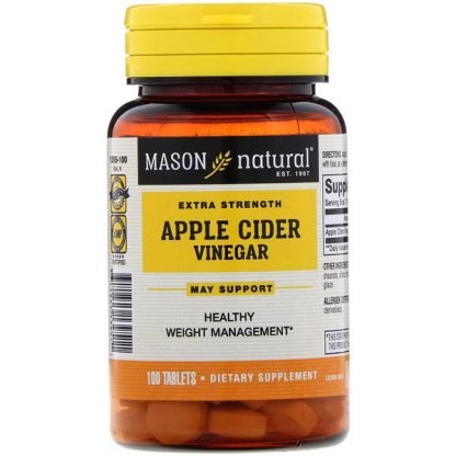 Mason Natural, エクストラ ストロング、アップル サイダー ビネガー、100錠