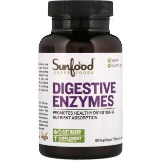 Sunfood, 消化酵素、700 mg、90ベジカプセル