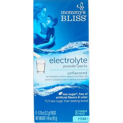 Mommy's Bliss, Electrolyte Powder Packs, Unflavored, 1 Year +, 8 Powder Packs, 0.18 oz (5.2 g) Each