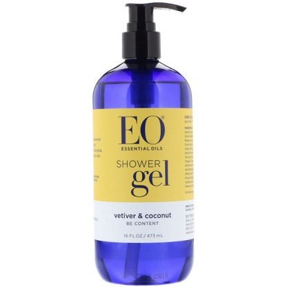 EO Products, シャワージェル、ベチバー＆ココナッツ、473ml