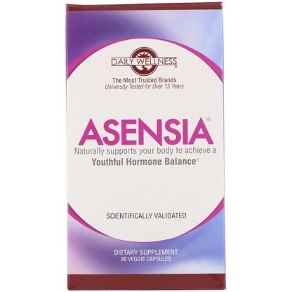 Daily Wellness Company, Asensia、ユースフル・ホルモンバランス、植物性カプセル90錠