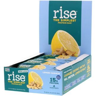 Rise Bar, 一番シンプルなプロテインバー、レモンカシュー、12本、各2.1 oz (60 g)