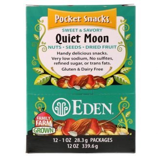 Eden Foods, ポケットスナックス、クワイエットムーン、ナッツ、シード、ドライフルーツ、12パック、各1 oz (28.3 g) (Discontinued Item)