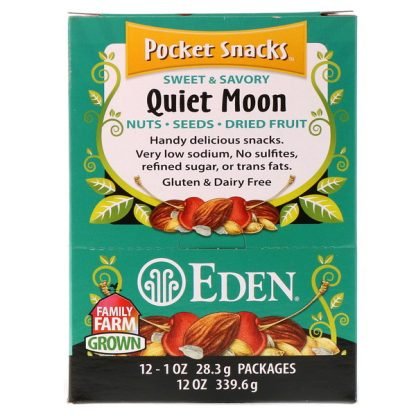 Eden Foods, ポケットスナックス、クワイエットムーン、ナッツ、シード、ドライフルーツ、12パック、各1 oz (28.3 g) (Discontinued Item)