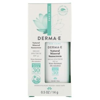 Derma E, ナチュラル ミネラル サンスクリーン、SPF 30、撥水
