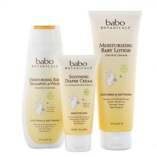 Babo Botanicals, Newborn Fragrance Free Gift Set, Oatmilk & Calendula, 3 Piece Kit