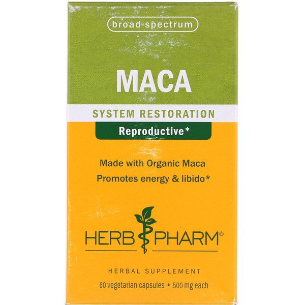 Herb Pharm, マカ、500 mg、ベジキャップ60錠