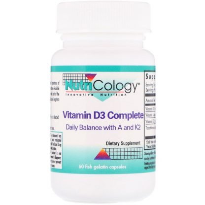Nutricology, ビタミン D3 複合体、フィッシュゼラチン 60 錠