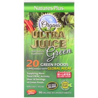 Nature's Plus, オーガニック ウルトラジュースグリーン 、 90 オーガニック バイレイレッドタブレット