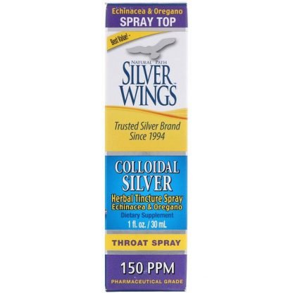 Natural Path Silver Wings, コロイダルシルバー、ハーバルチンキ剤スプレー、150 PPM、1 fl oz (30 ml)