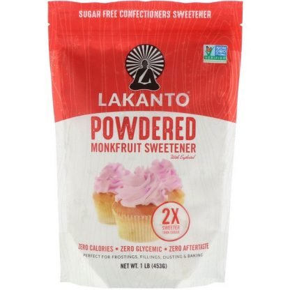 Lakanto, Powdered Monkfruit Sweetener with Erythritol, 1 lb (453 g)