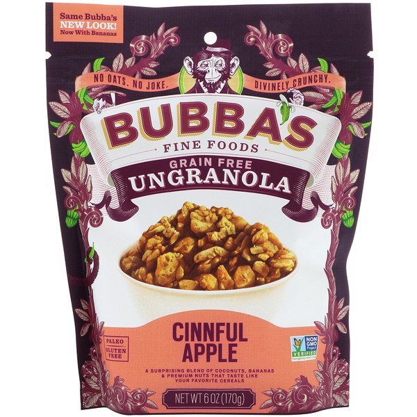 Bubba's Fine Foods, ウングラノーラ、シンフル・アップル、 6 oz (170 g)
