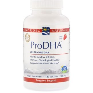 Nordic Naturals, プロDHA, ストロベリー味, 500 mg, 120錠 (ソフトジェル)