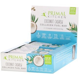 Primal Kitchen, Collagen Fuel Bar, Coconut Cashew, 12 Bars, 1.7 oz (48 g) Each