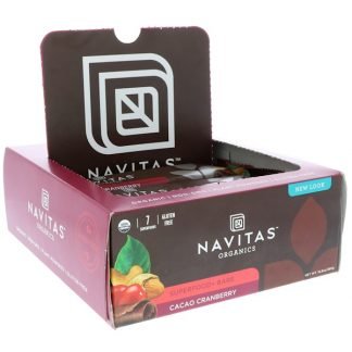 Navitas Organics, バーになったスーパーフード、カカオクランベリー、12本、16.8 oz (480 g) (Discontinued Item)