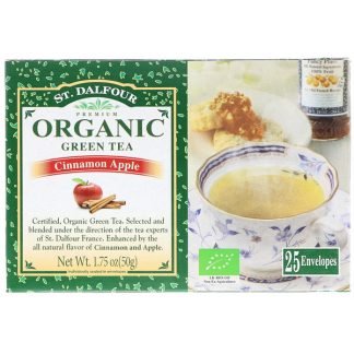 St. Dalfour, Organic, Green Tea, Cinnamon Apple, 25 Tea Bags, 1.75 oz (50 g)