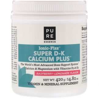 Pure Essence, Ionic-Fizz、Super D-K Calcium Plus、ラズベリー・レモネード、14.82 オンス (420 g)