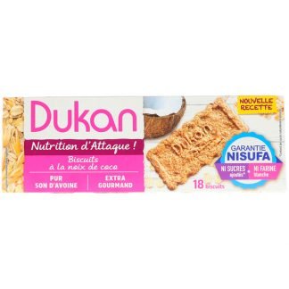 Dukan Diet, Oat Bran Cookies, Coconut, 6 Packets, 3 Cookies (37.5 g) Each