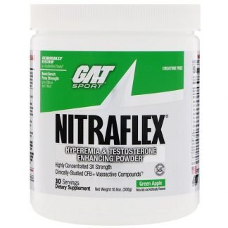 GAT, Nitraflex, Green Apple, 300 Grams Powder, 30 serving