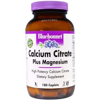 Bluebonnet Nutrition, クエン酸カルシウム、プラスマグネシウム、180カプレット