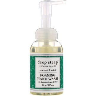 Deep Steep, Foaming Hand Wash, Tea Tree & Mint, 8 fl oz (237 ml)
