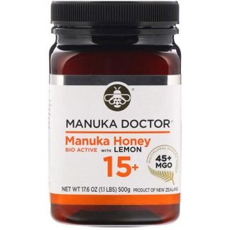 Manuka Doctor, アピウェルネス、 15+ バイオアクティブマヌカハニー・レモン入り、 1.1ポンド (500 g)
