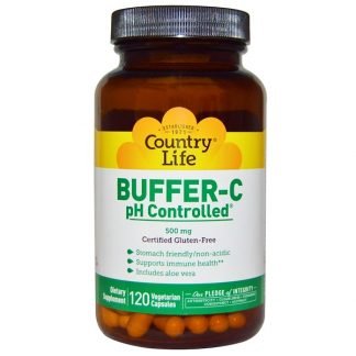 Country Life, バッファー C、pH Controlled®（pH 制御）、500 mg、120 ベジカプセル