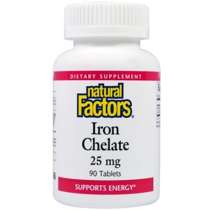 Natural Factors, 鉄キレート、 25 mg、 90タブレット